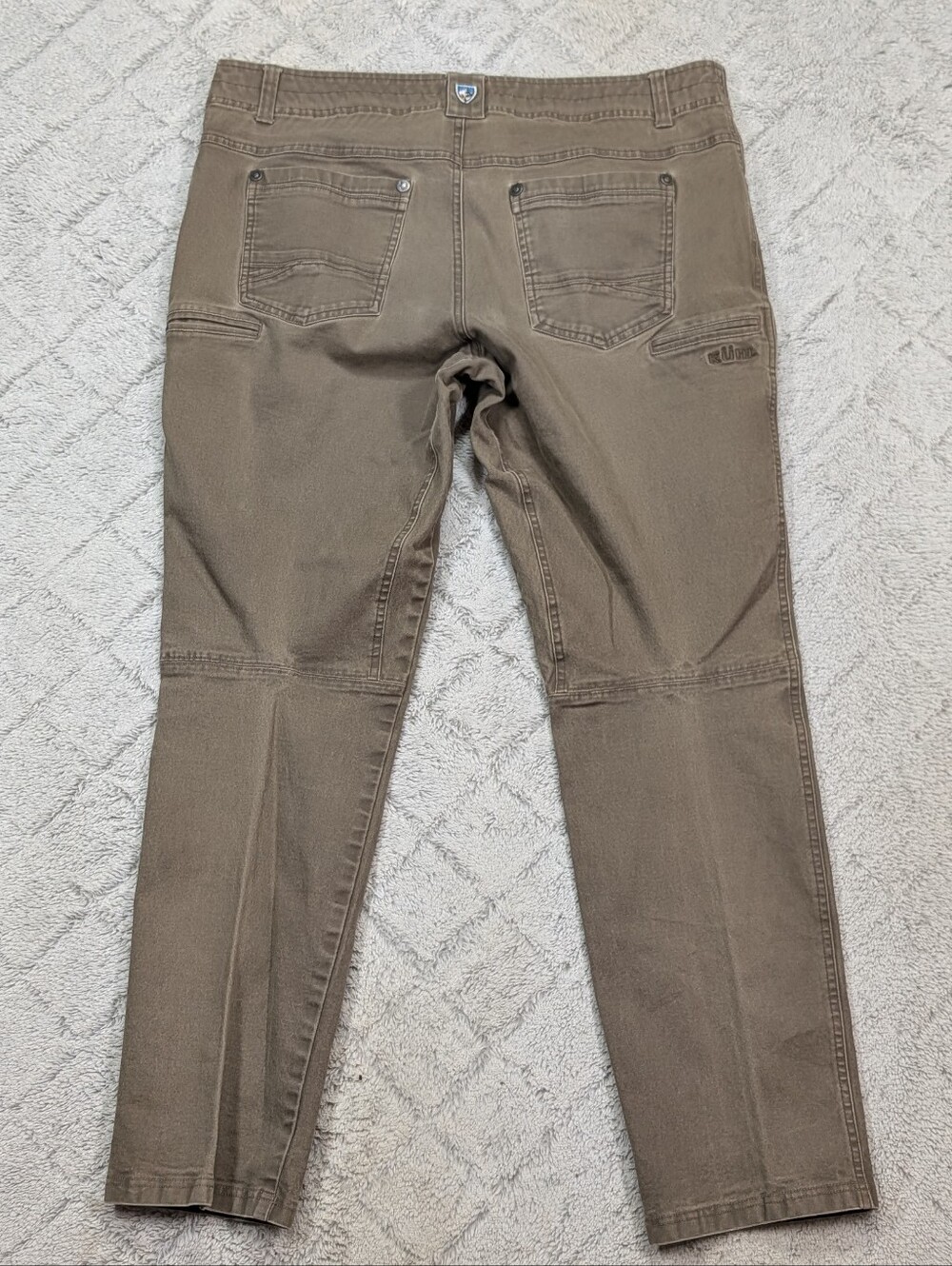 Kuhl Pants Mens 38x32 Green Tan The Law Durable Rugged Casual Tapered Work - Picture 9 of 9